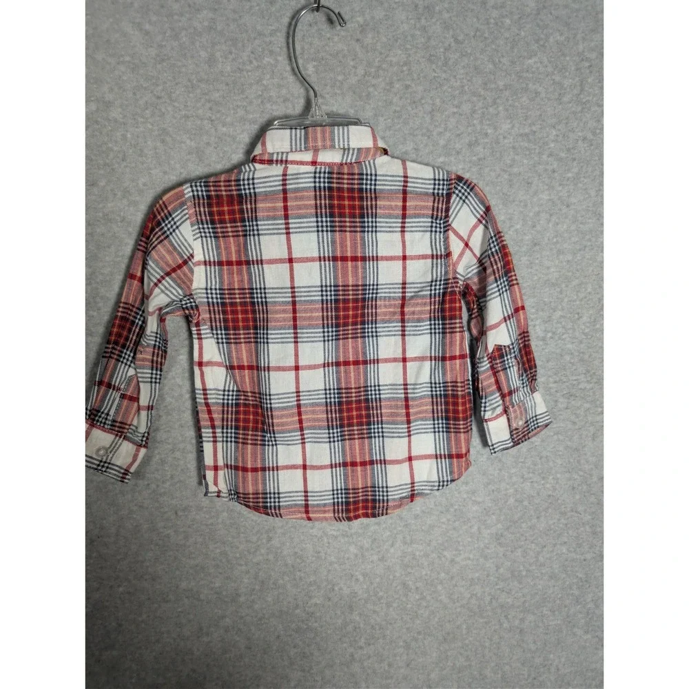 Little Lad Boys 12M Navy Cable Knit Cardigan Plaid Shirt Bow Tie‎ Preppy Dressy